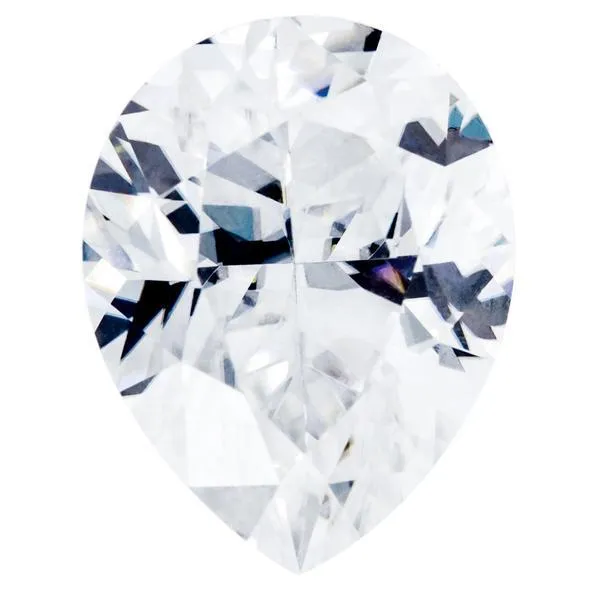 FIRE BRILLIANCE Rings First Crush Moissanite Crushed Ice Pear Cut