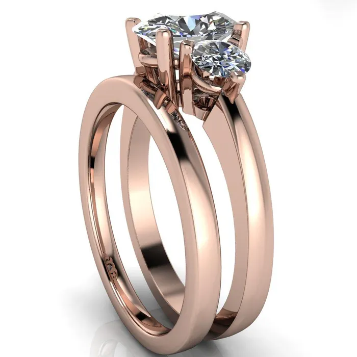Fire Brilliance Rings Giselle Oval Center Stone Trinity Under Bezel Engagement Ring