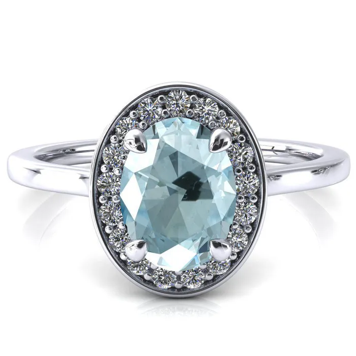 Fire Brilliance Rings Holly Oval Aqua Blue Spinel 4 Prong Pinpoint Floating Halo Scalloped Cathedral Ring Fire Brilliance Rings Holly Oval Aqua Blue Spinel 4 Prong Pinpoint Floating Halo Scalloped Cathedral Ring