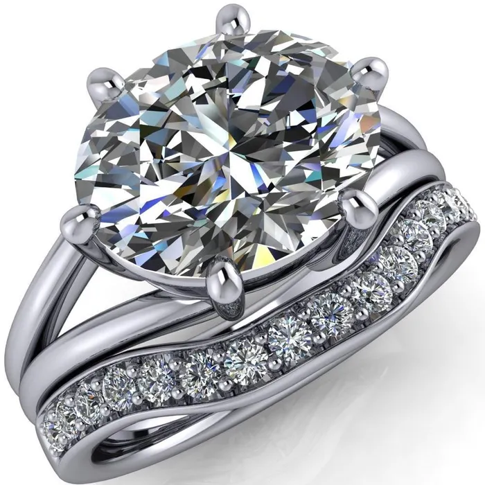 Fire Brilliance Rings Knox Oval Center Stone 6 Prong Shank Split Engagement Ring