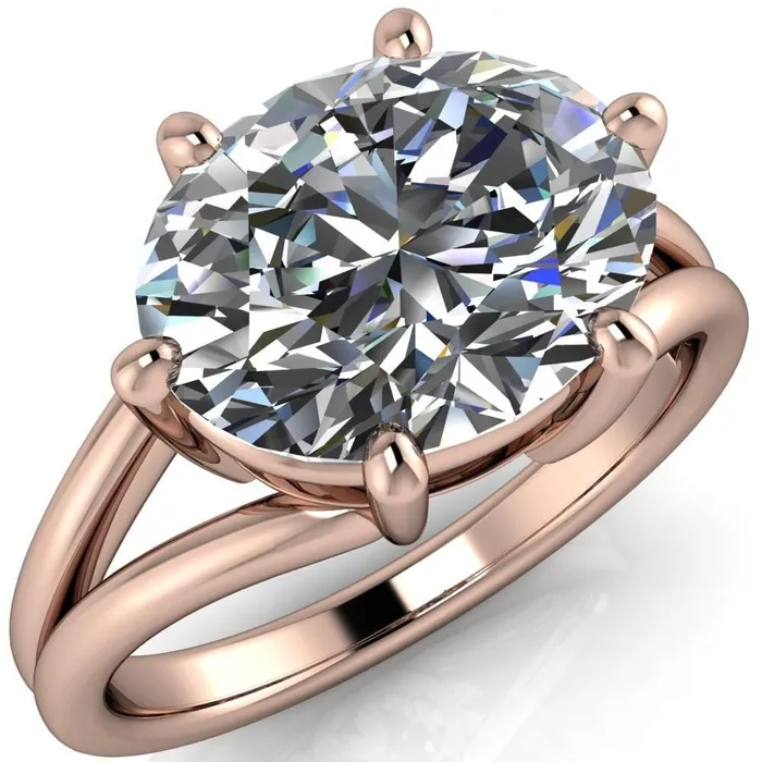 Fire Brilliance Rings Knox Oval Center Stone 6 Prong Shank Split Engagement Ring