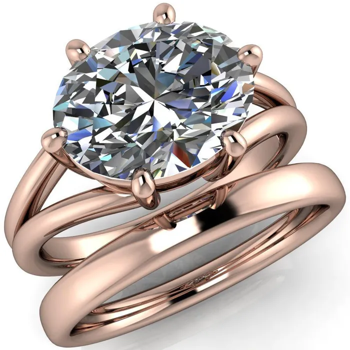 Fire Brilliance Rings Knox Oval Center Stone 6 Prong Shank Split Engagement Ring