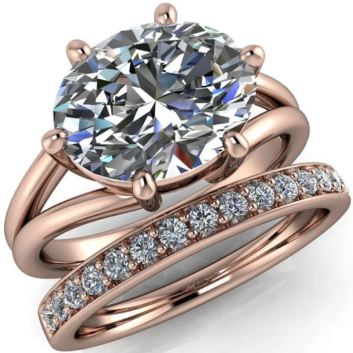 Fire Brilliance Rings Knox Oval Center Stone 6 Prong Shank Split Engagement Ring