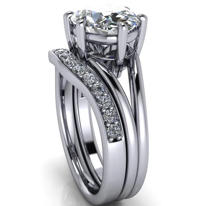 Fire Brilliance Rings Knox Oval Center Stone 6 Prong Shank Split Engagement Ring