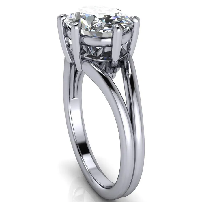 Fire Brilliance Rings Knox Oval Center Stone 6 Prong Shank Split Engagement Ring
