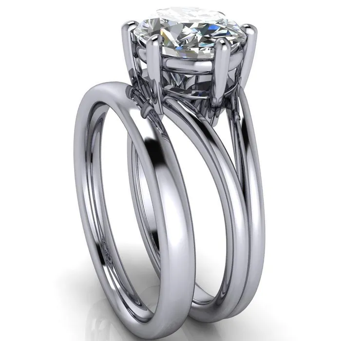 Fire Brilliance Rings Knox Oval Center Stone 6 Prong Shank Split Engagement Ring