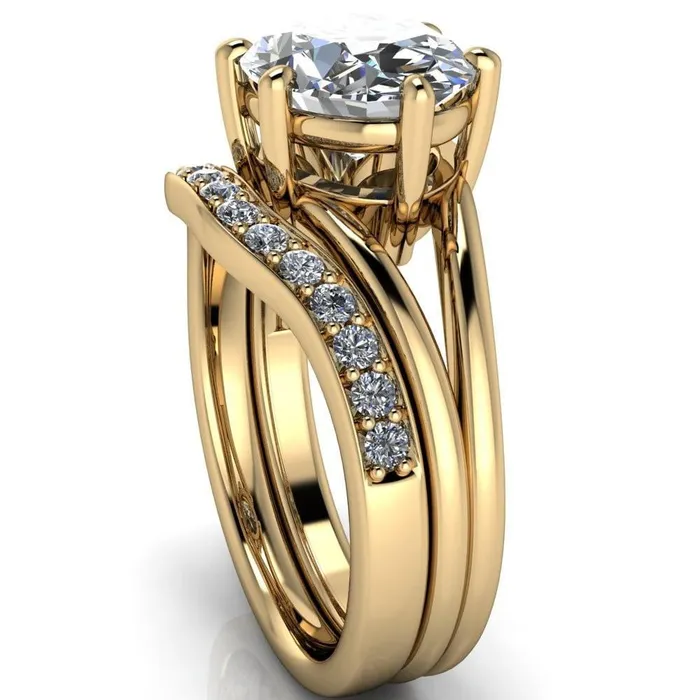 Fire Brilliance Rings Knox Oval Center Stone 6 Prong Shank Split Engagement Ring
