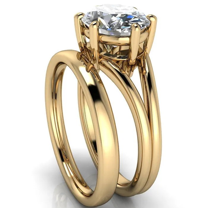 Fire Brilliance Rings Knox Oval Center Stone 6 Prong Shank Split Engagement Ring
