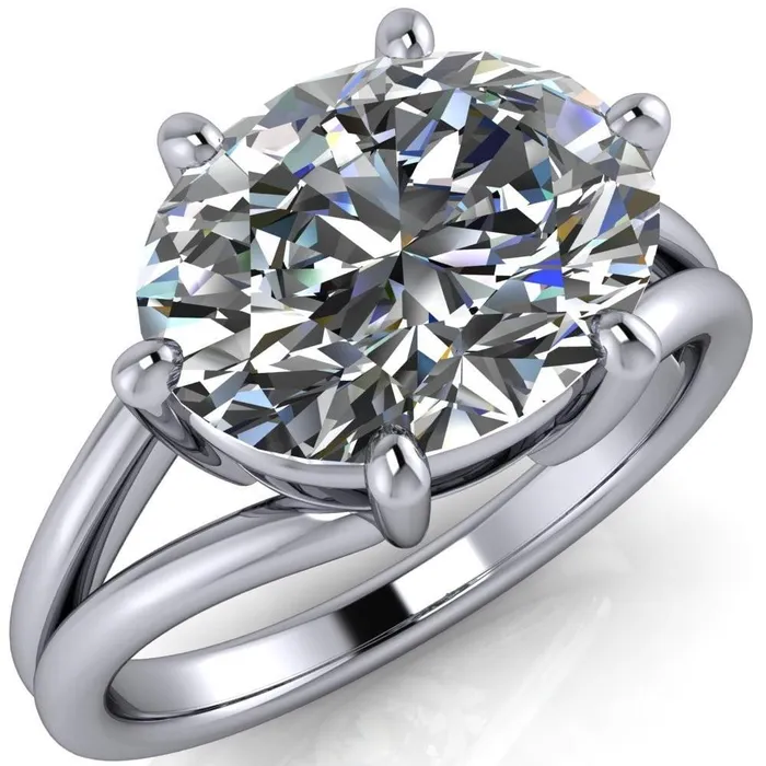Fire Brilliance Rings Knox Oval Center Stone 6 Prong Shank Split Engagement Ring