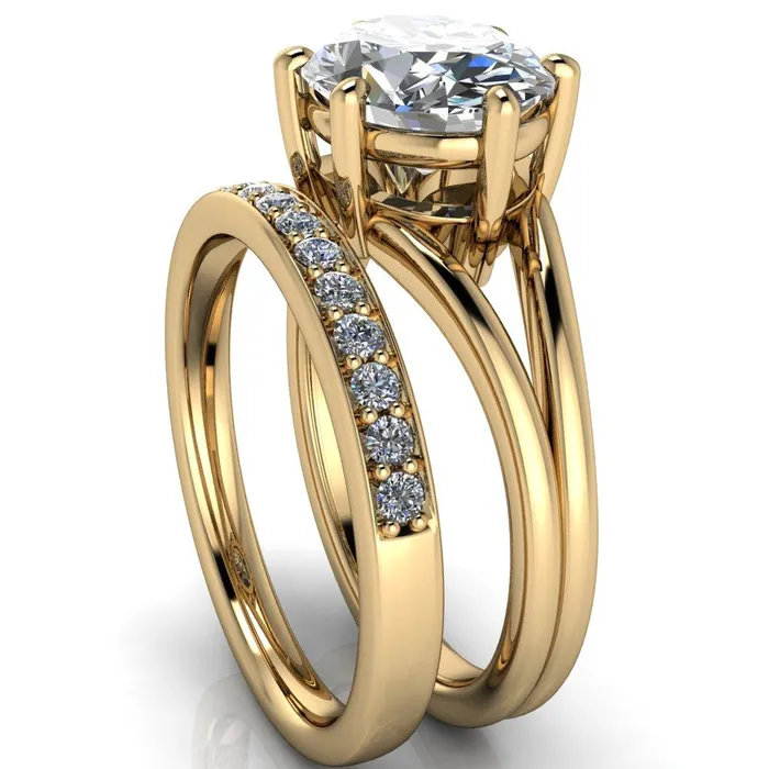 Fire Brilliance Rings Knox Oval Center Stone 6 Prong Shank Split Engagement Ring