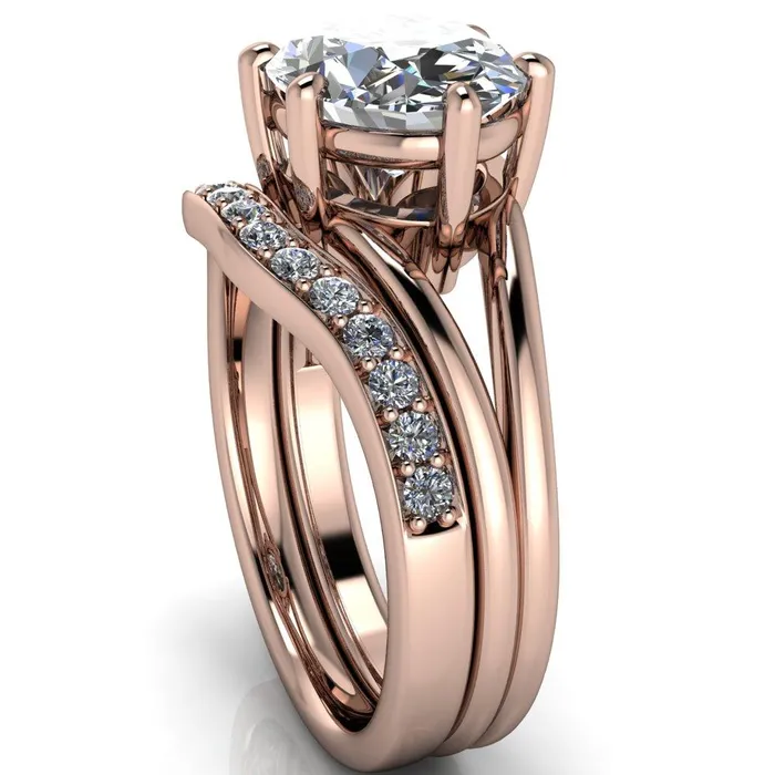 Fire Brilliance Rings Knox Oval Center Stone 6 Prong Shank Split Engagement Ring