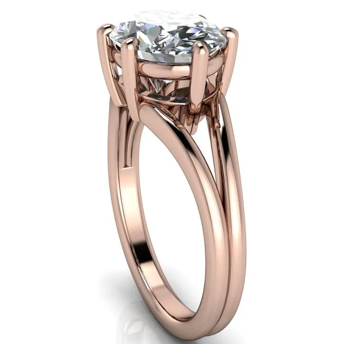 Fire Brilliance Rings Knox Oval Center Stone 6 Prong Shank Split Engagement Ring