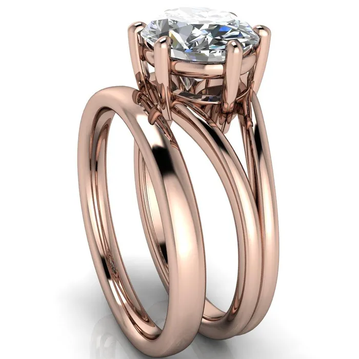 Fire Brilliance Rings Knox Oval Center Stone 6 Prong Shank Split Engagement Ring