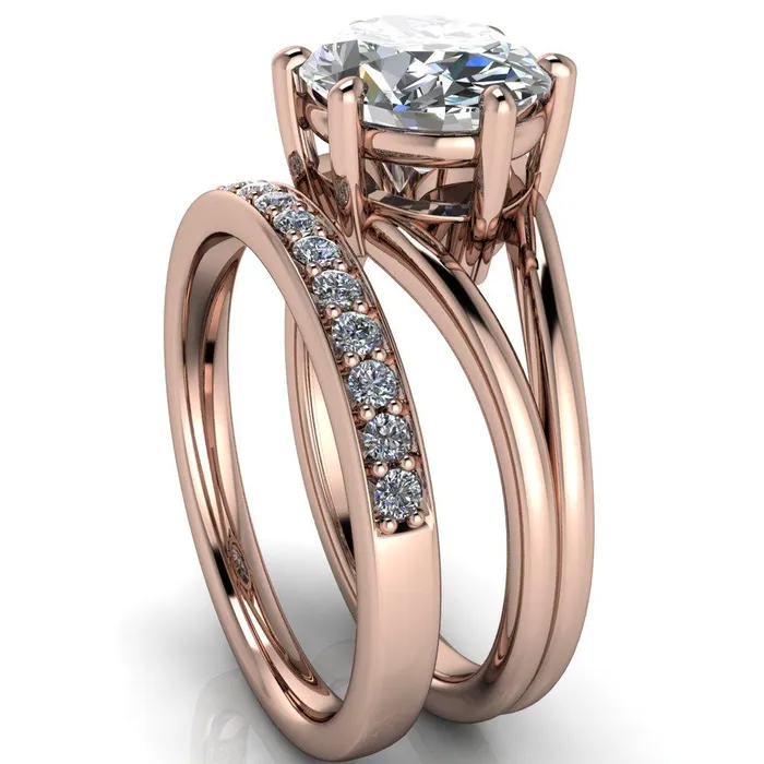 Fire Brilliance Rings Knox Oval Center Stone 6 Prong Shank Split Engagement Ring