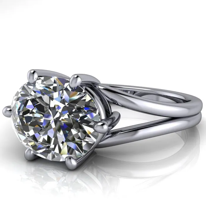 Fire Brilliance Rings Knox Oval Center Stone 6 Prong Shank Split Engagement Ring