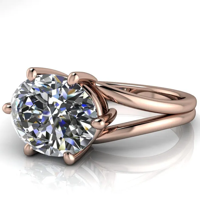 Fire Brilliance Rings Knox Oval Center Stone 6 Prong Shank Split Engagement Ring