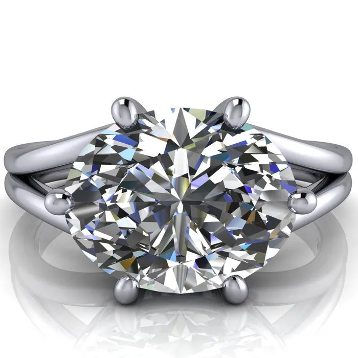 Fire Brilliance Rings Knox Oval Center Stone 6 Prong Shank Split Engagement Ring