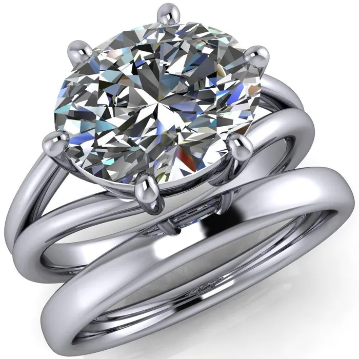 Fire Brilliance Rings Knox Oval Center Stone 6 Prong Shank Split Engagement Ring