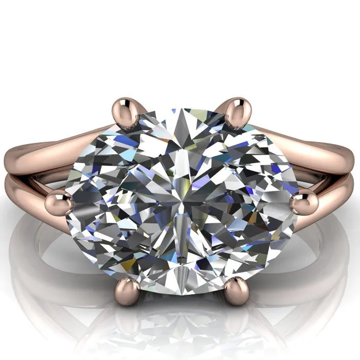 Fire Brilliance Rings Knox Oval Center Stone 6 Prong Shank Split Engagement Ring