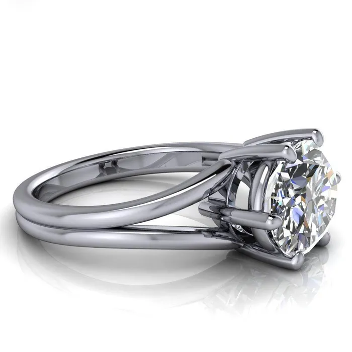Fire Brilliance Rings Knox Oval Center Stone 6 Prong Shank Split Engagement Ring
