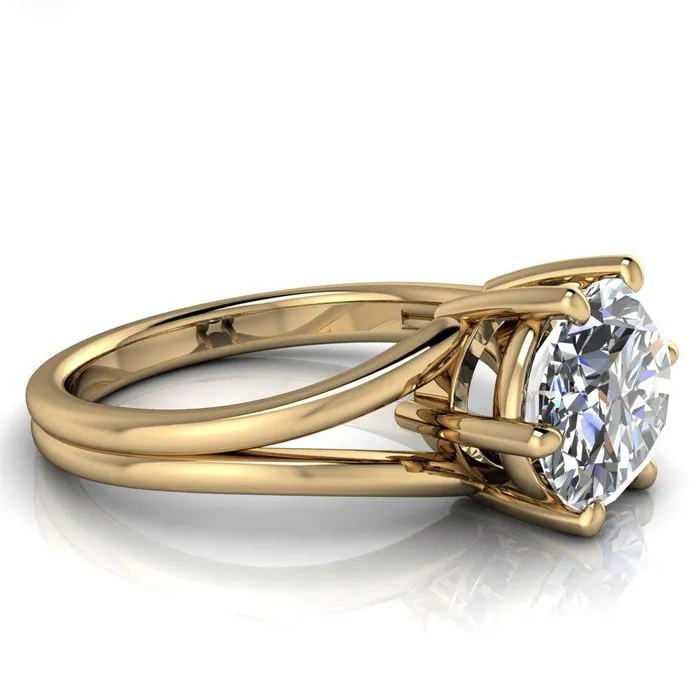 Fire Brilliance Rings Knox Oval Center Stone 6 Prong Shank Split Engagement Ring
