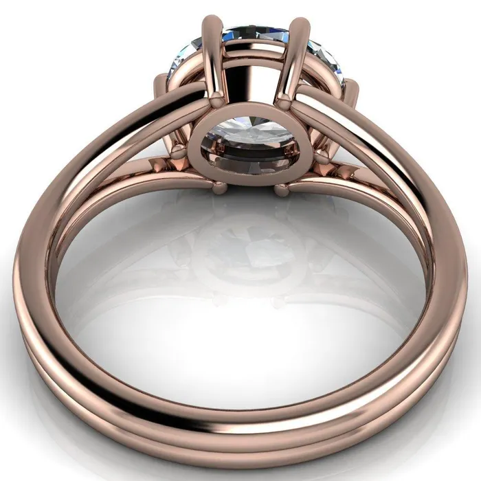 Fire Brilliance Rings Knox Oval Center Stone 6 Prong Shank Split Engagement Ring