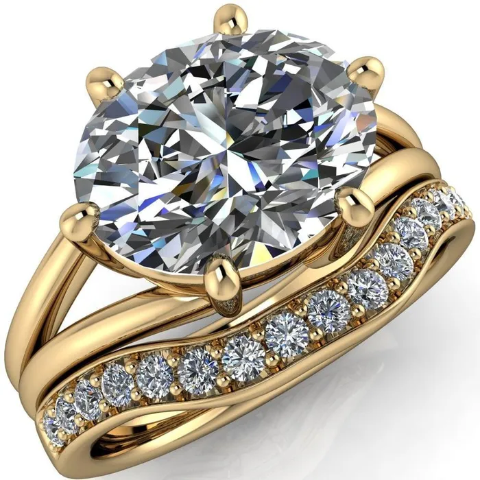 Fire Brilliance Rings Knox Oval Center Stone 6 Prong Shank Split Engagement Ring