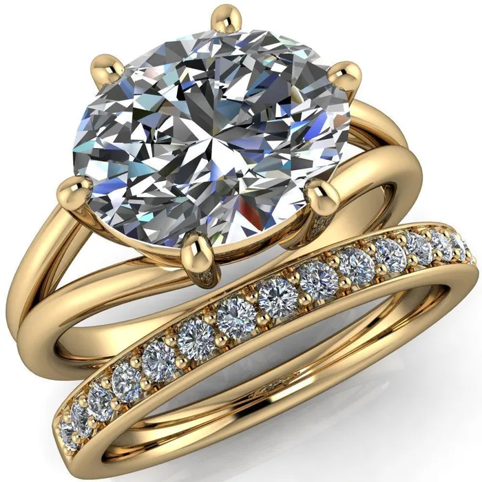 Fire Brilliance Rings Knox Oval Center Stone 6 Prong Shank Split Engagement Ring