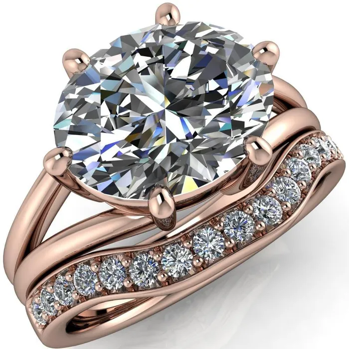 Fire Brilliance Rings Knox Oval Center Stone 6 Prong Shank Split Engagement Ring