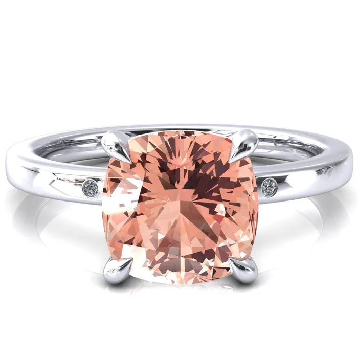 Fire Brilliance Rings Maise Cushion Champagne Sapphire 4 Prong Diamond Accent Engagement Ring Fire Brilliance Rings Maise Cushion Champagne Sapphire 4 Prong Diamond Accent Engagement Ring