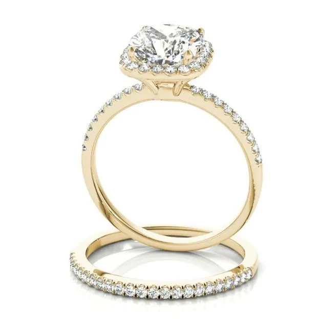 Fire Brilliance Rings Mattie Cushion Moissanite Diamond Halo Micro Pave Engagement Ring