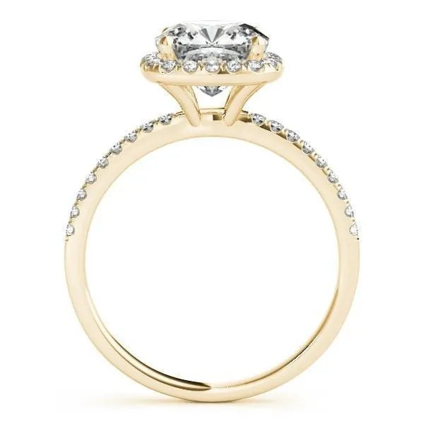 Fire Brilliance Rings Mattie Cushion Moissanite Diamond Halo Micro Pave Engagement Ring