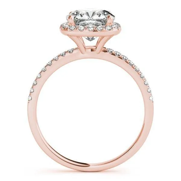 Fire Brilliance Rings Mattie Cushion Moissanite Diamond Halo Micro Pave Engagement Ring