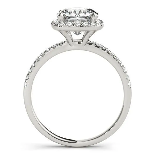 Fire Brilliance Rings Mattie Cushion Moissanite Diamond Halo Micro Pave Engagement Ring