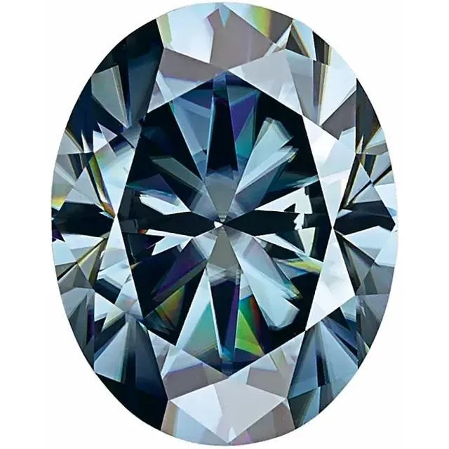 Fire Brilliance Rings Oval Diamond Faceted FAB Blue Moissanite Loose Stone