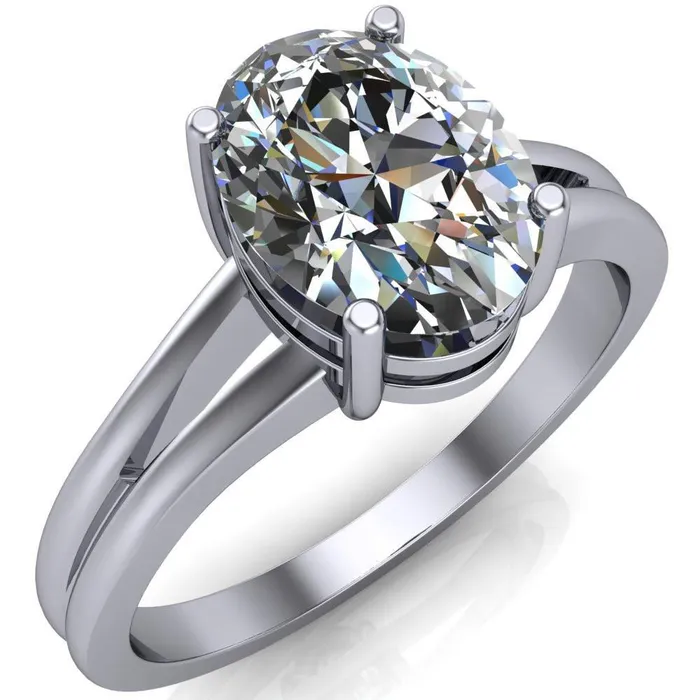 Fire Brilliance Rings Pantetiere Oval Center Stone Split Shank 4 Prong Ring