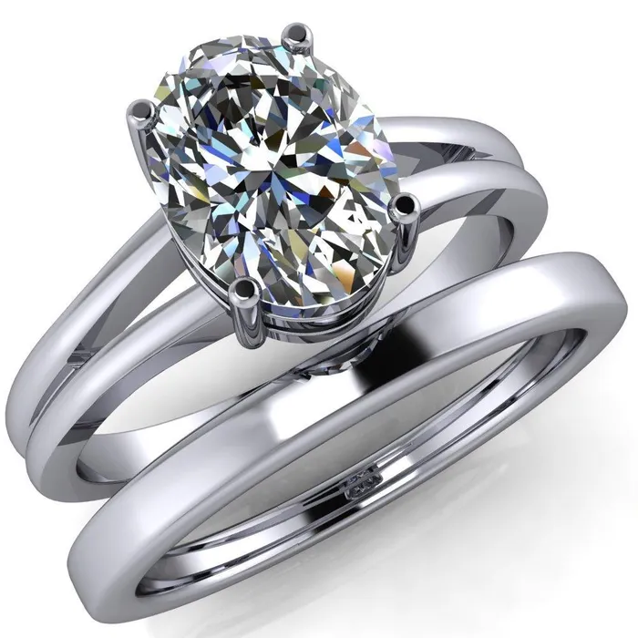 Fire Brilliance Rings Pantetiere Oval Center Stone Split Shank 4 Prong Ring