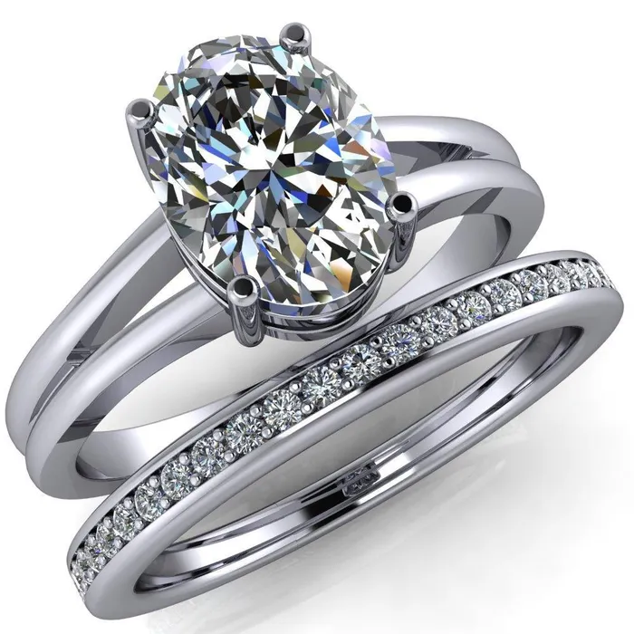 Fire Brilliance Rings Pantetiere Oval Center Stone Split Shank 4 Prong Ring
