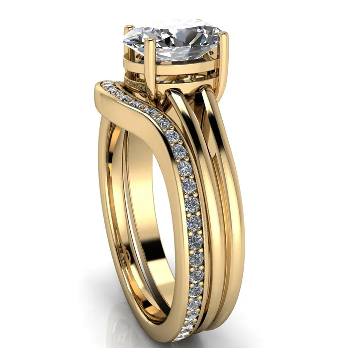 Fire Brilliance Rings Pantetiere Oval Center Stone Split Shank 4 Prong Ring