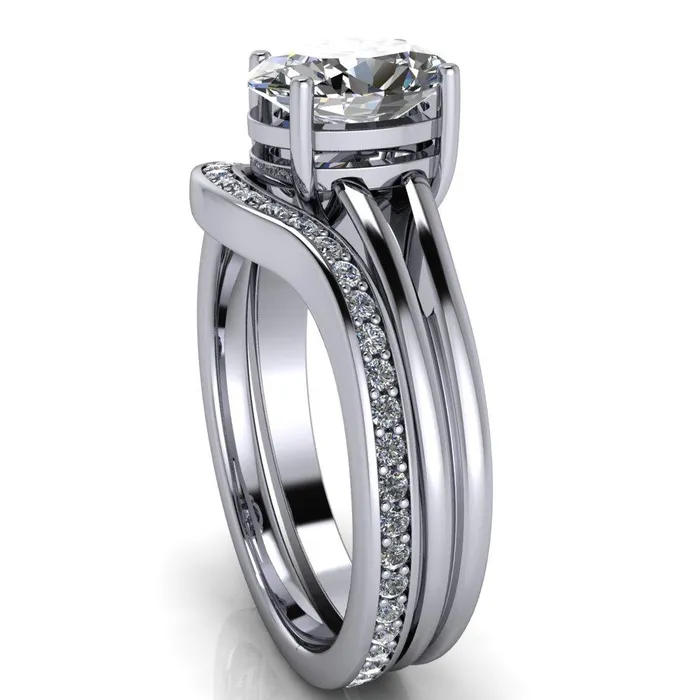 Fire Brilliance Rings Pantetiere Oval Center Stone Split Shank 4 Prong Ring