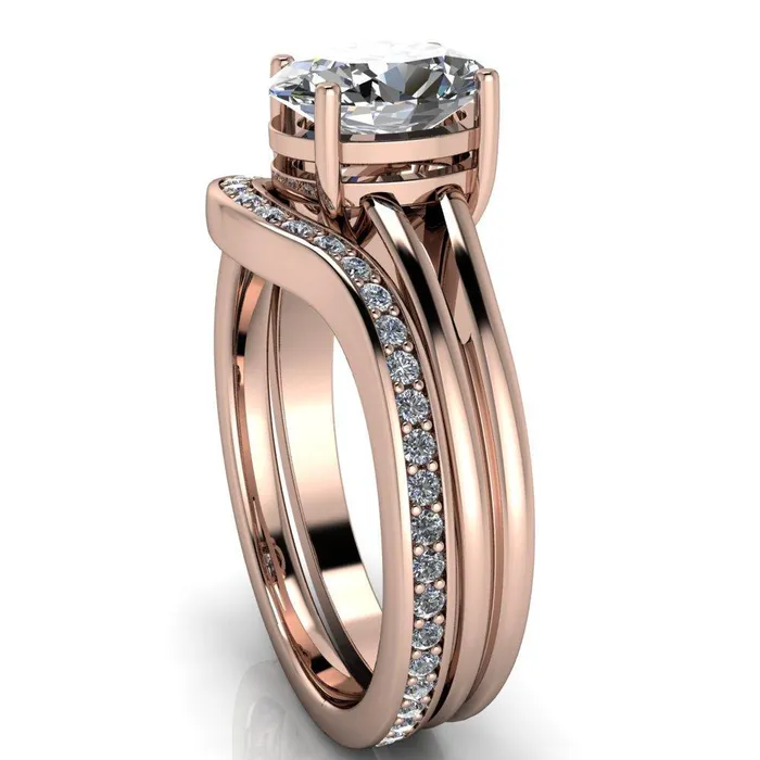 Fire Brilliance Rings Pantetiere Oval Center Stone Split Shank 4 Prong Ring