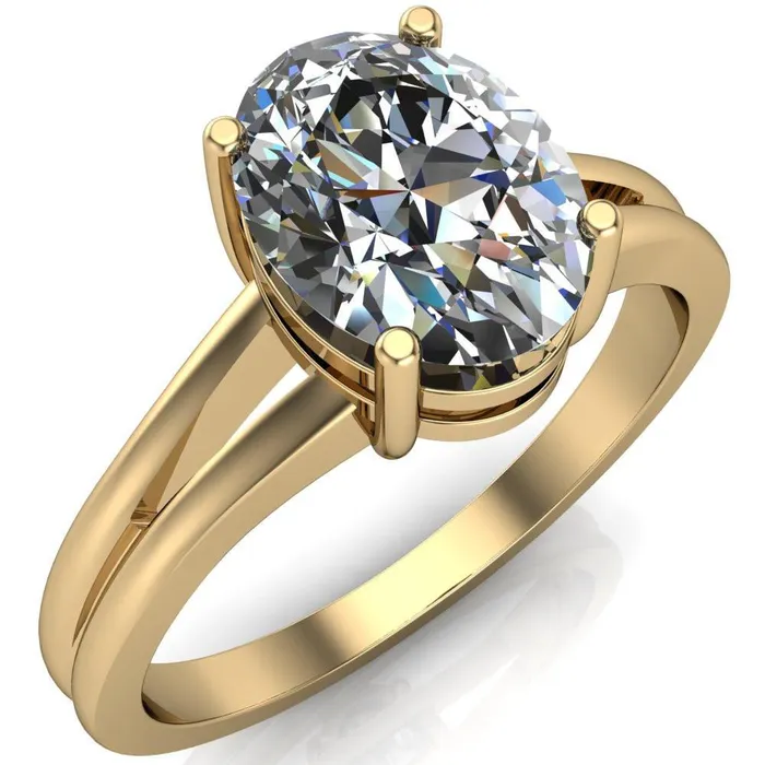 Fire Brilliance Rings Pantetiere Oval Center Stone Split Shank 4 Prong Ring