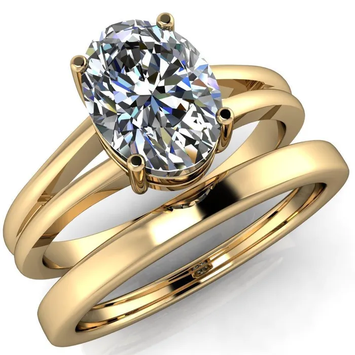 Fire Brilliance Rings Pantetiere Oval Center Stone Split Shank 4 Prong Ring