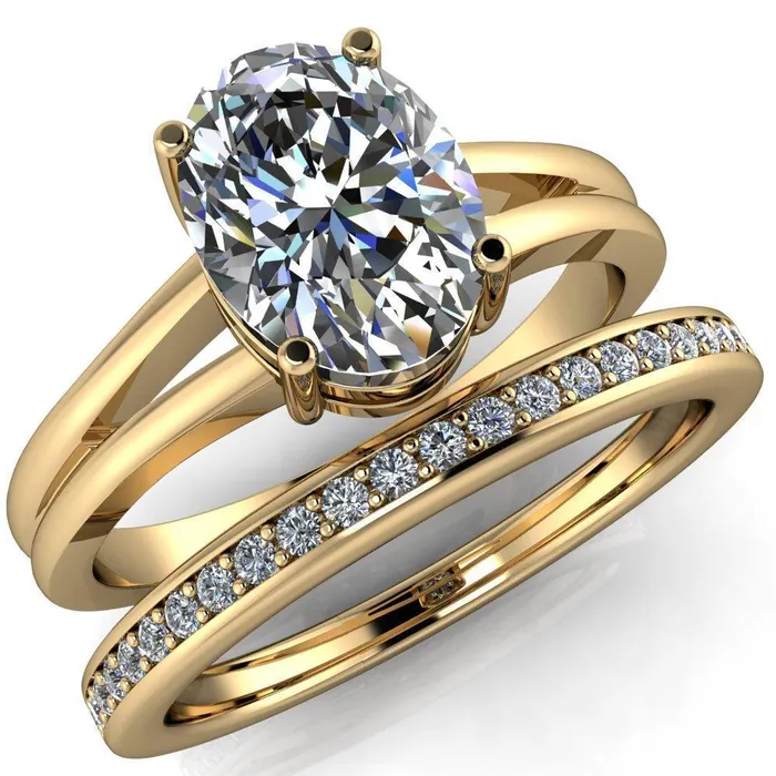 Fire Brilliance Rings Pantetiere Oval Center Stone Split Shank 4 Prong Ring