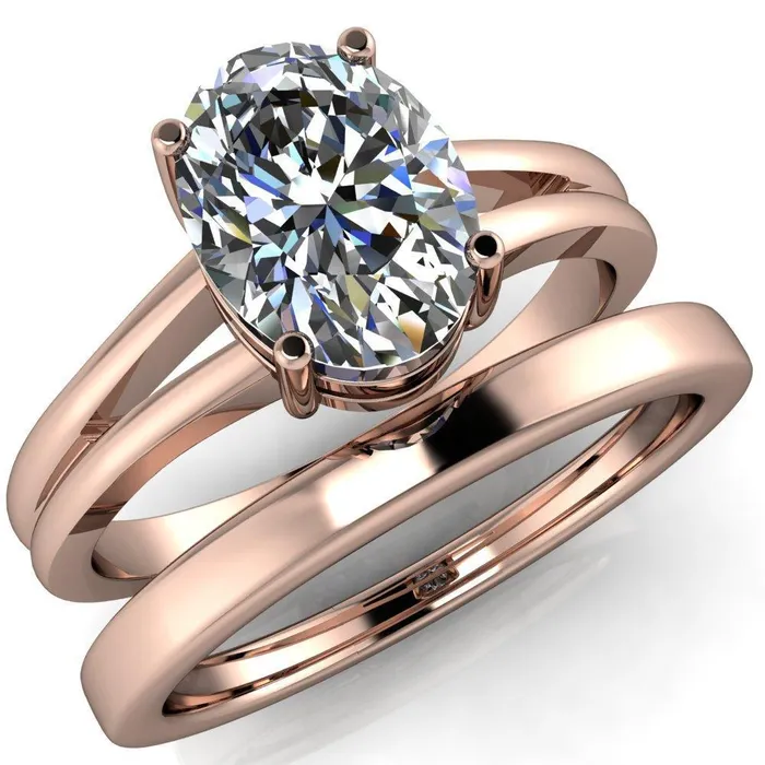 Fire Brilliance Rings Pantetiere Oval Center Stone Split Shank 4 Prong Ring