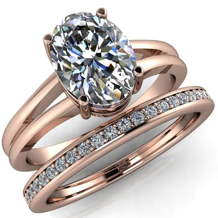 Fire Brilliance Rings Pantetiere Oval Center Stone Split Shank 4 Prong Ring