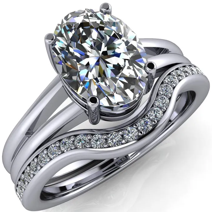 Fire Brilliance Rings Pantetiere Oval Center Stone Split Shank 4 Prong Ring