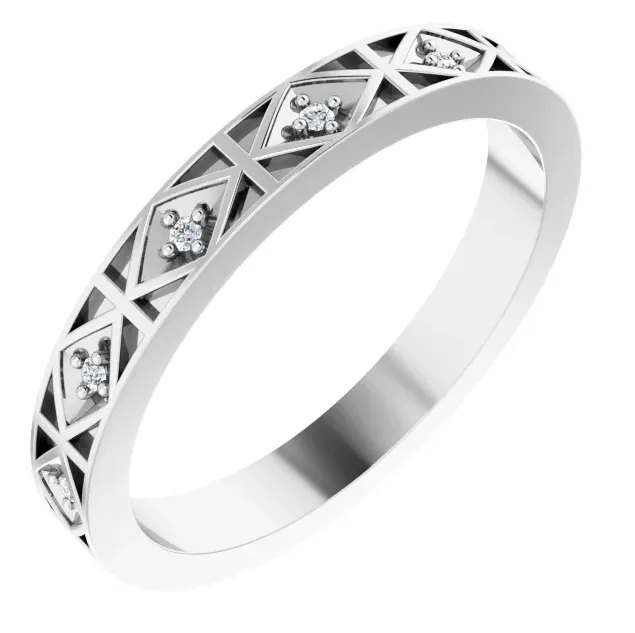 Fire Brilliance Rings Prestine Moissanite or Diamond Full Eternity Modern Art Deco 005 CTW Band