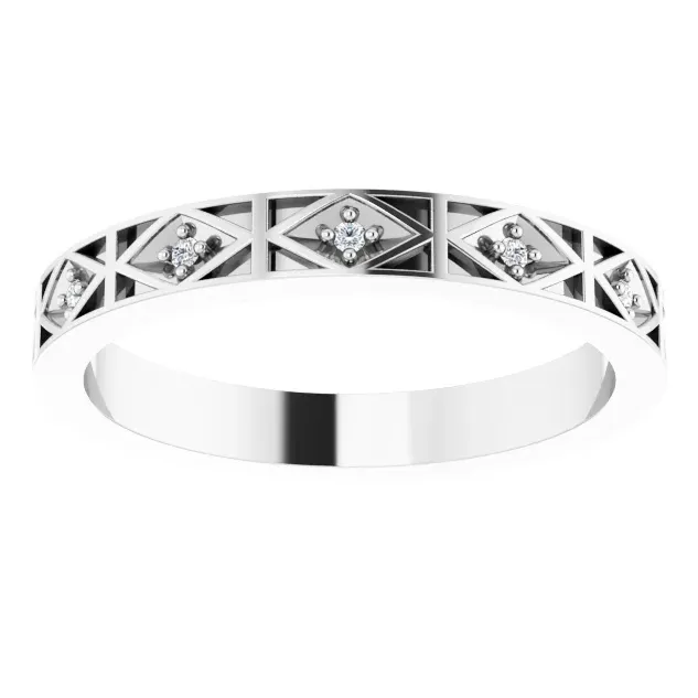 Fire Brilliance Rings Prestine Moissanite or Diamond Full Eternity Modern Art Deco 005 CTW Band