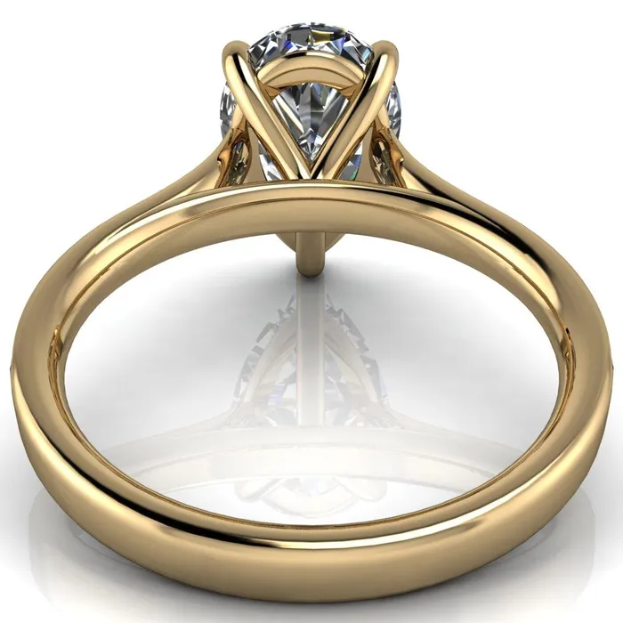Fire Brilliance Rings Sonia Pear Center Stone 3 Prong Bar Shank Engagement Ring